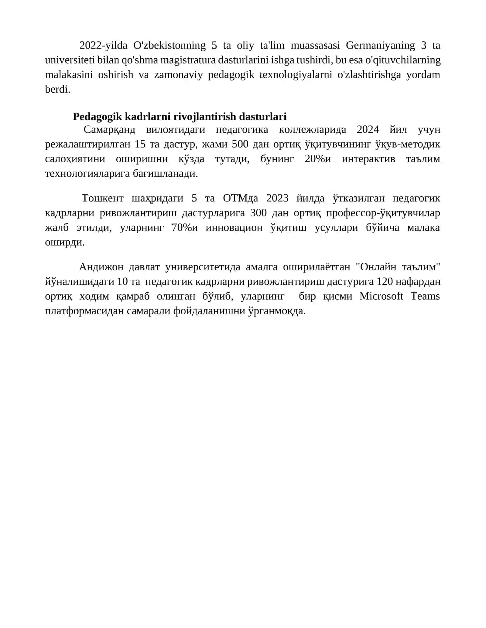 Kadrlar tayyorlash qayta tayyorlash malakasini oshirish 4