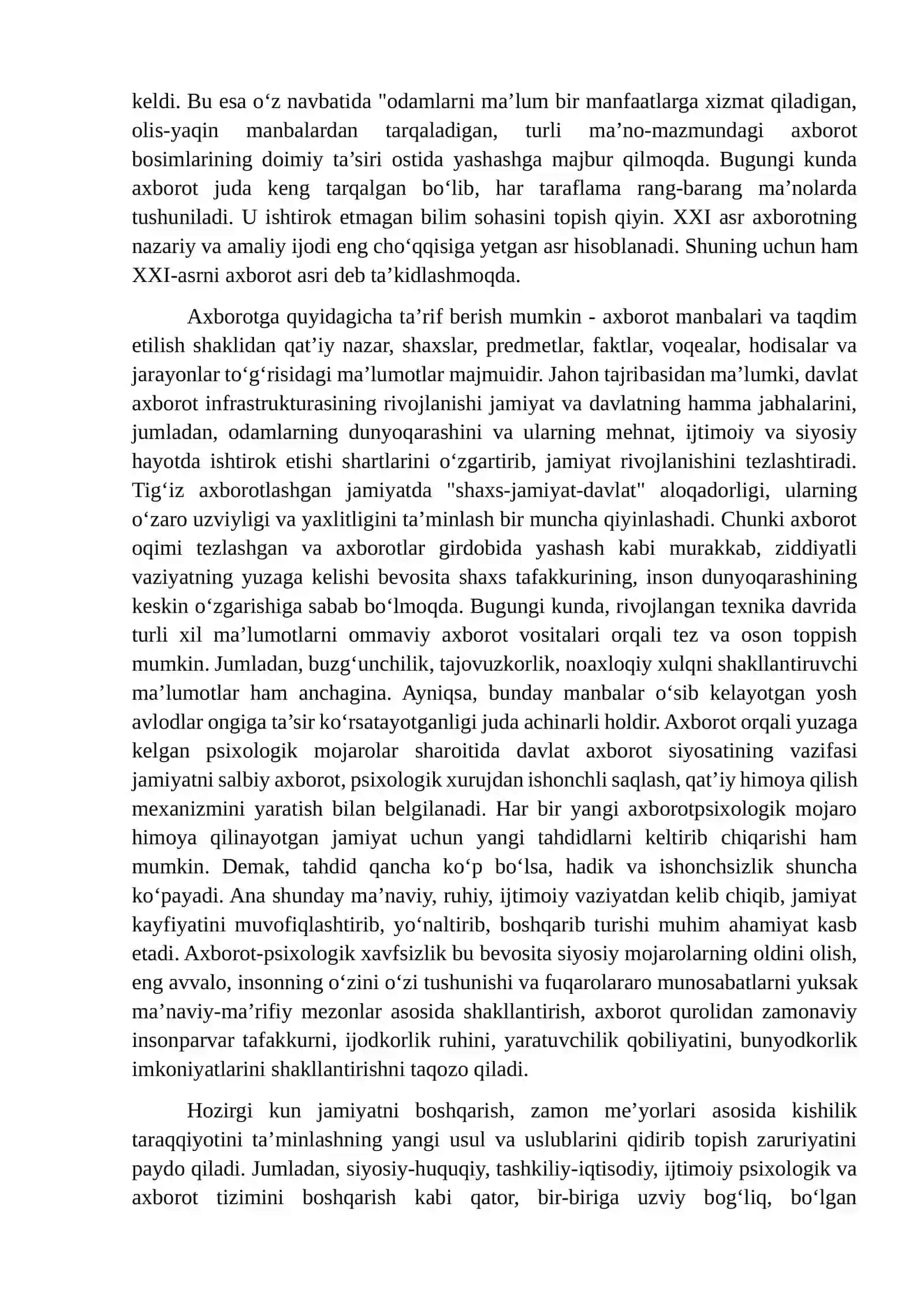 SHAXSGA YO‘NALTIRILGAN AXBOROT: PSIXOLOGIK, DINIY VA MADANIY TAHDIDLAR 4