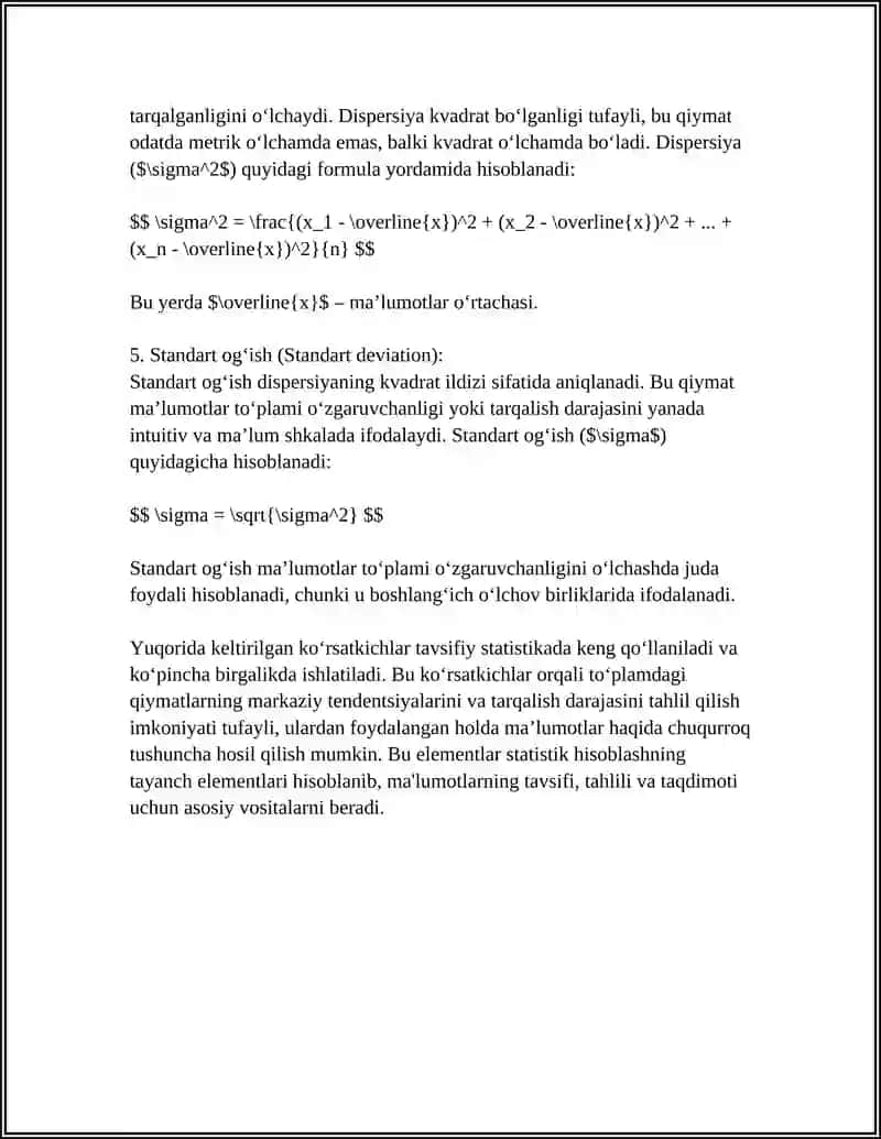 STATISTIK HISOBILITY 4
