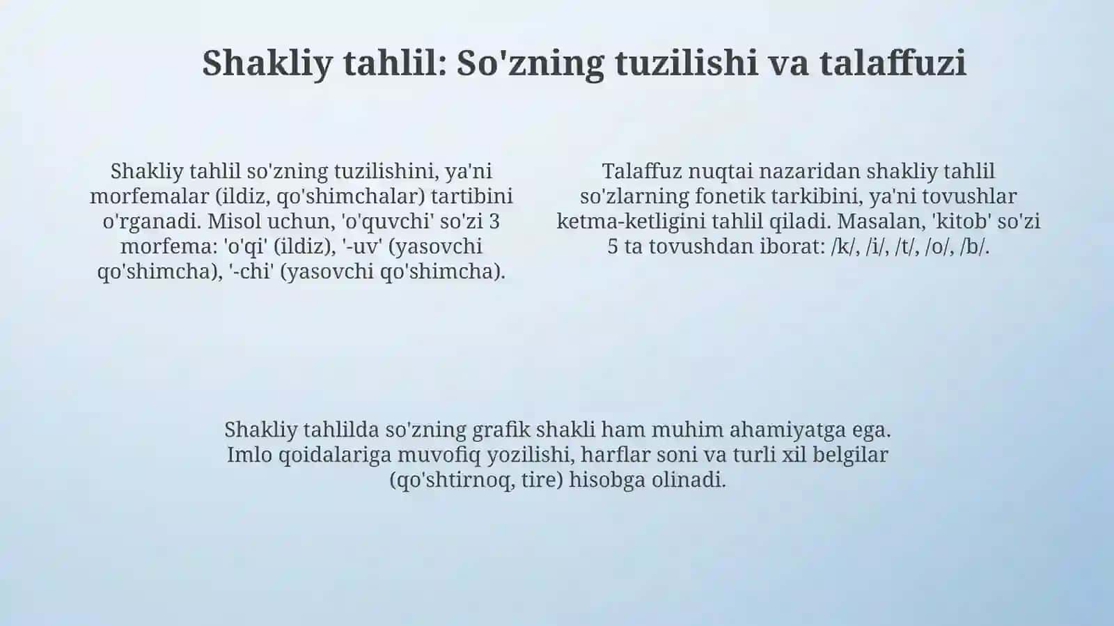 Lug'atning shakli va ma'nosi: Umumiy tushunchalar 4