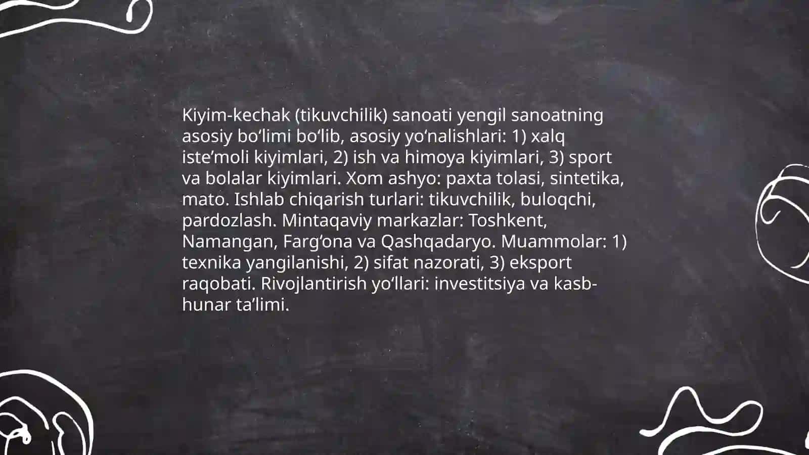 Matolar va tola ishlab chiqarish 4