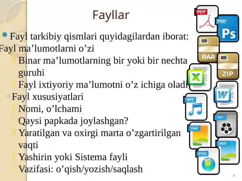 Fayltizimlari(4soat) 4