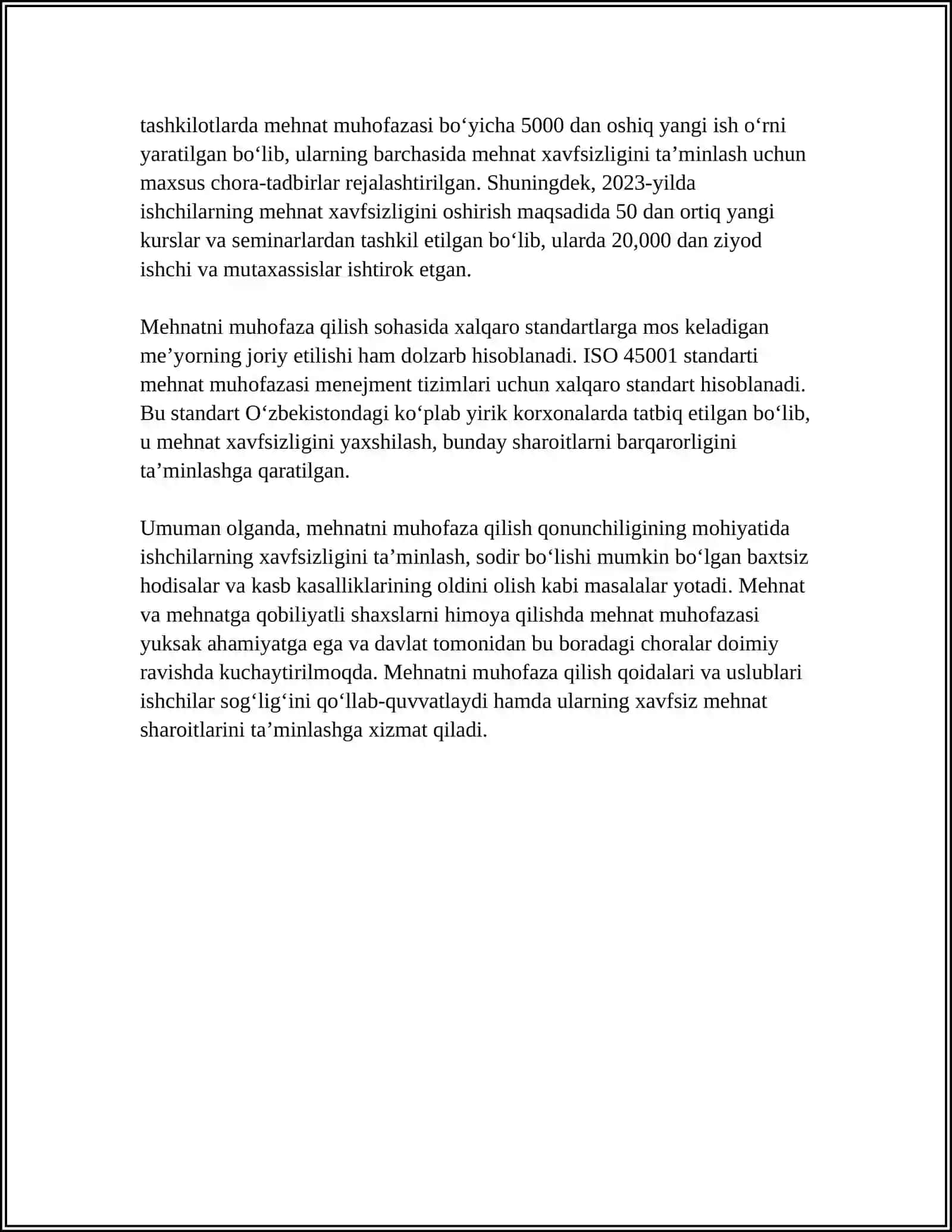 MEHNATNI MUHOFAZA QILISH QONUNLARI TAQDIMOT YARATISH KERAK 4