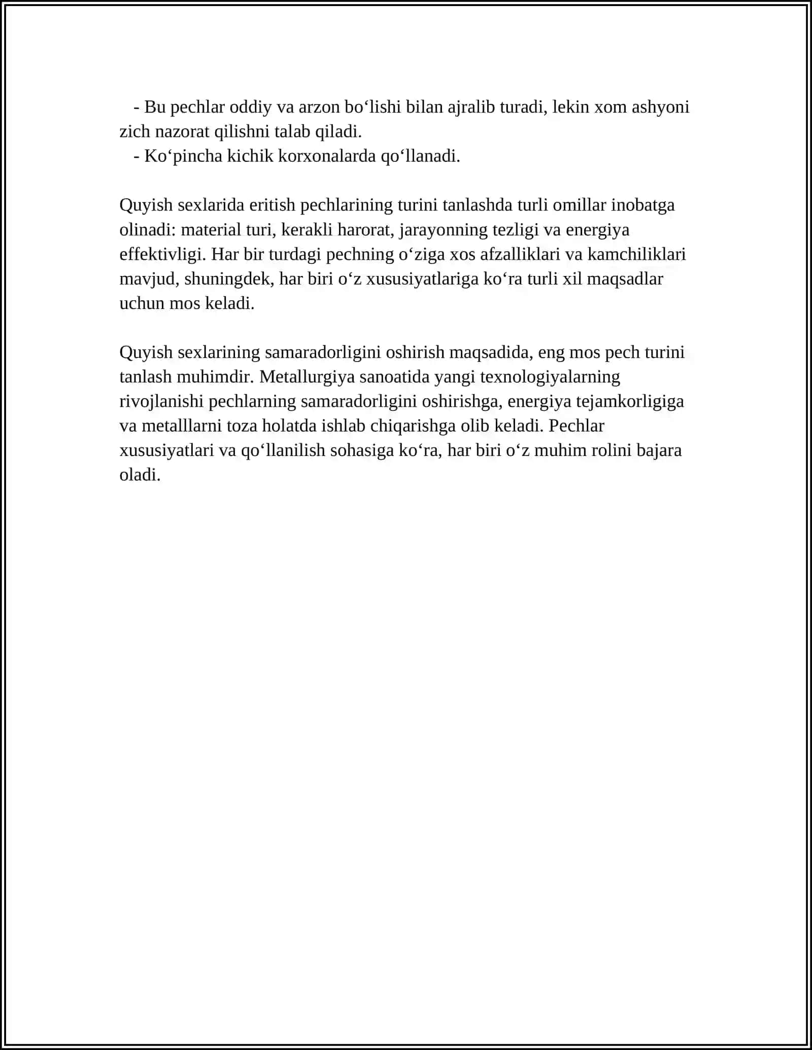 Quyish sexlarida eritish pechlarining turlari 4