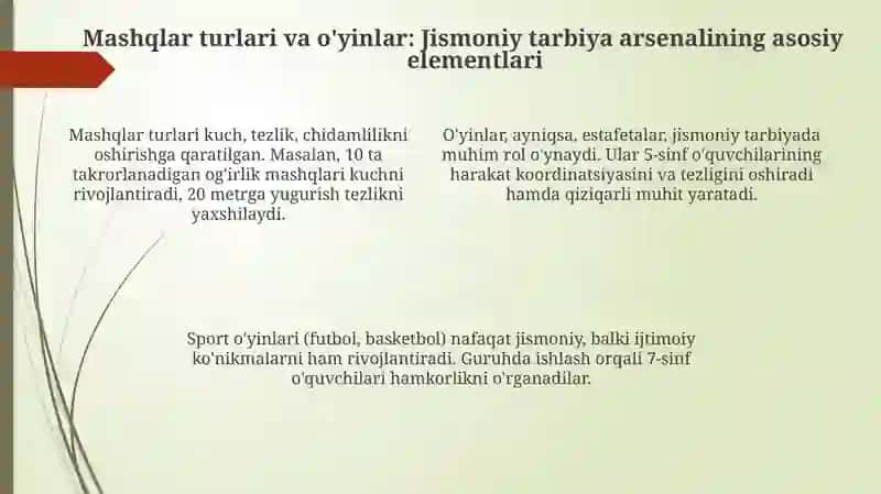 Jismoniy tarbiya mashg'ulotlarda qo'llaniladigan jismoniy madaniyat metodlari 4