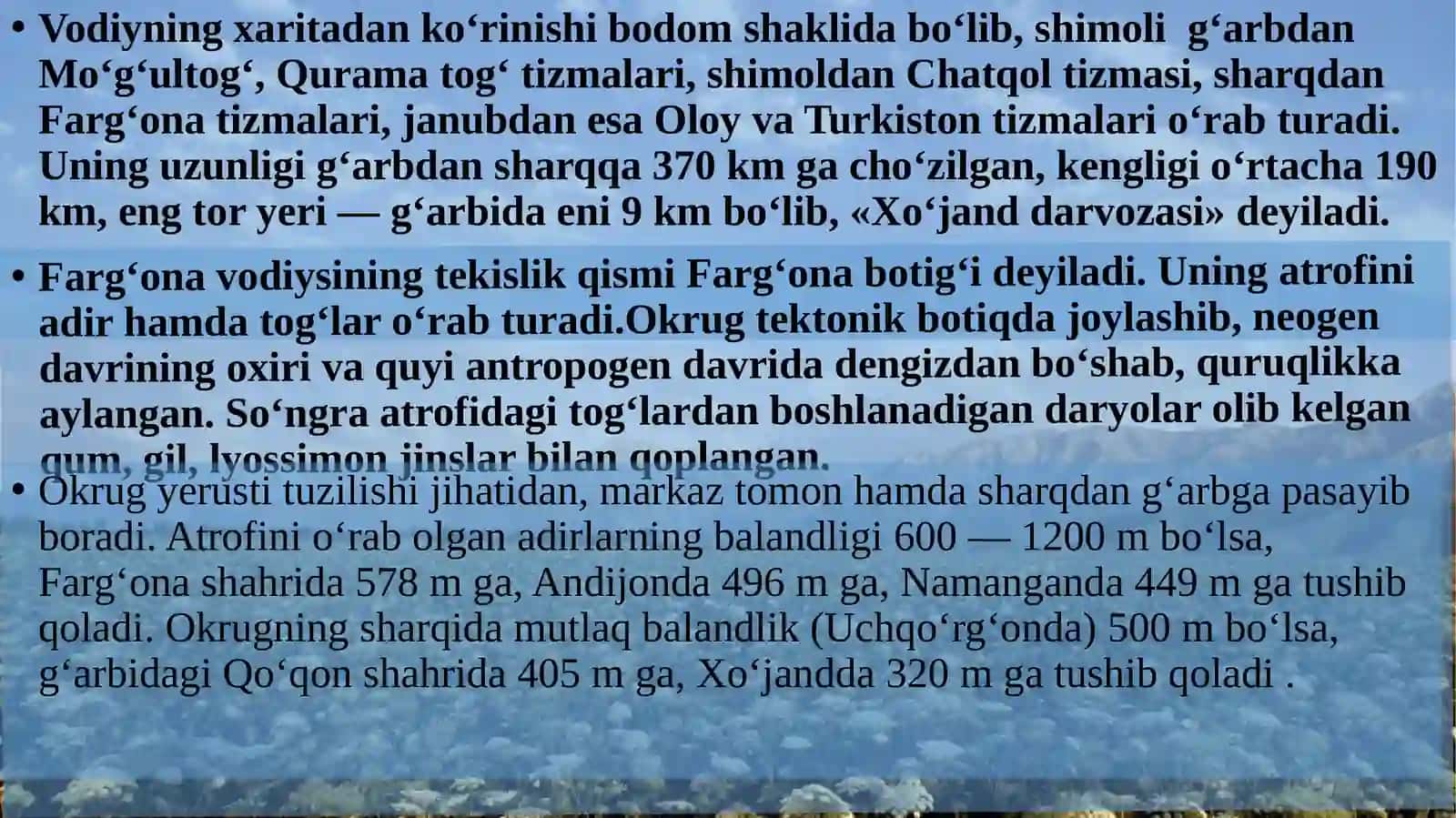7-sinf. Geografiya. FARG‘ONA TABIIY GEOGRAFIK OKRUGI 4