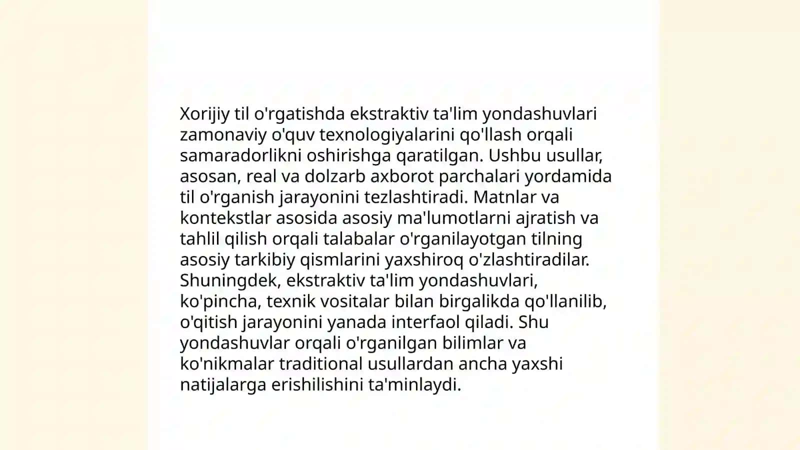 Ekstraktiv ta'lim modeli va uning xorijiy tilni o'rgatishdagi afzalliklari 4