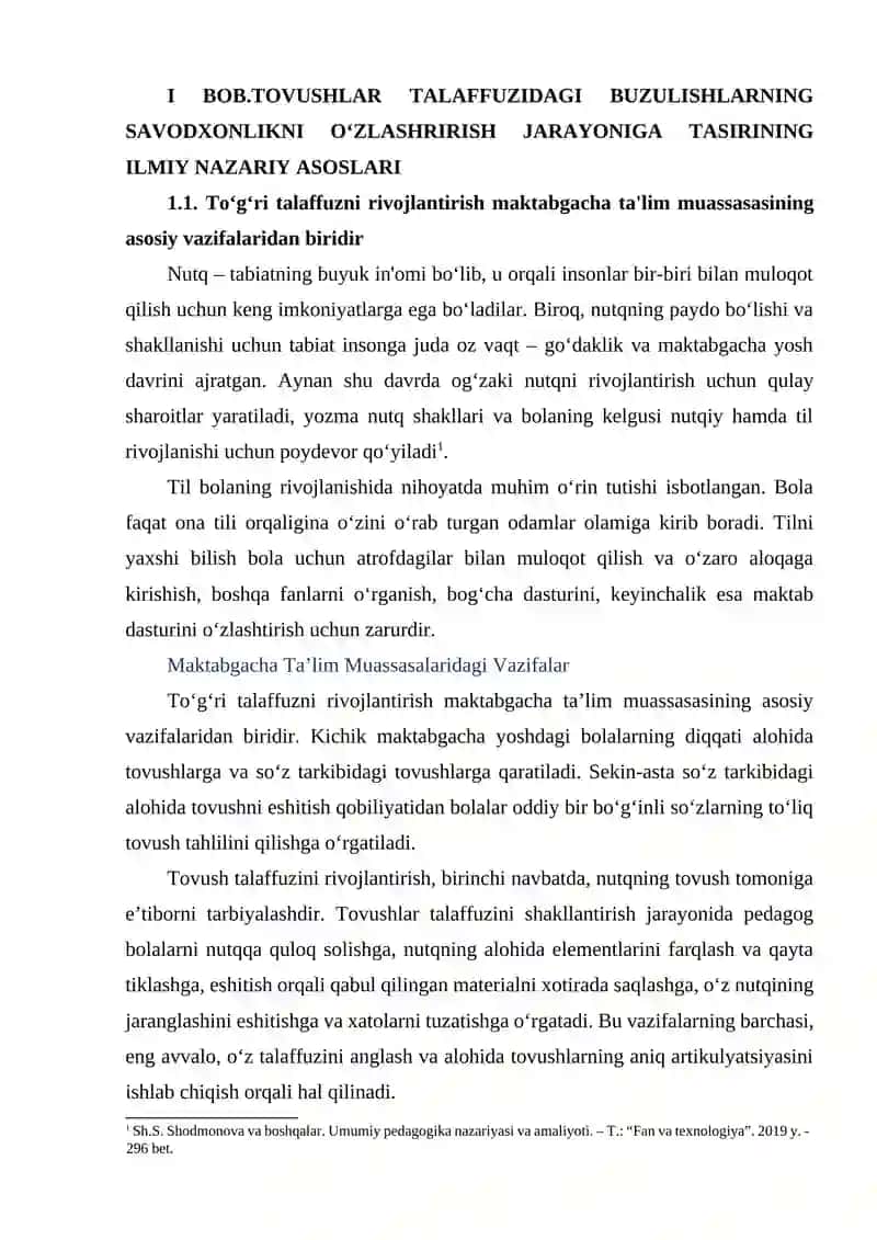 BOLALARNI TO‘G‘RI TALAFFUZGA O‘RGATISHNING ASOSIY VAZIFALARI 4