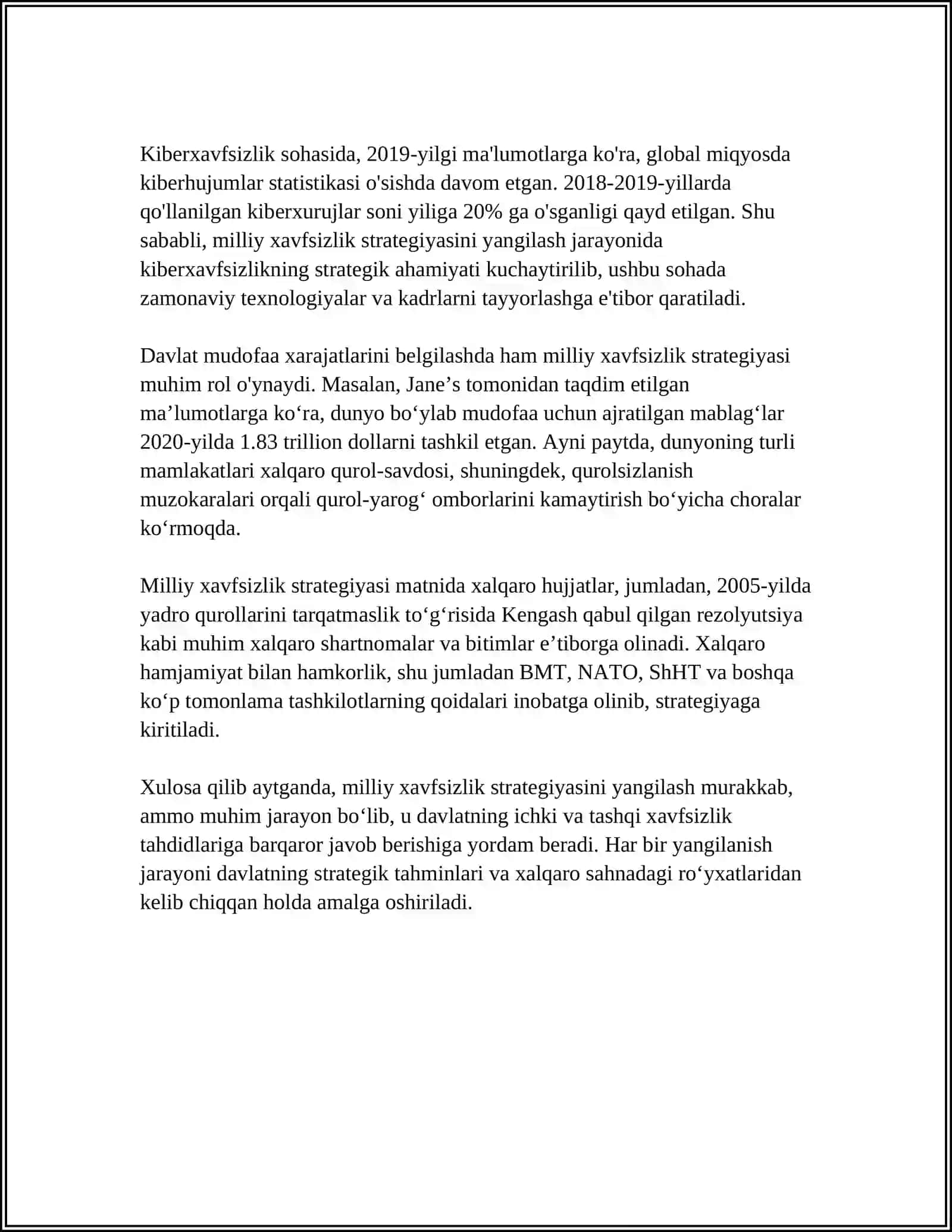 MILLIY XAVFSIZLIKNI TAMINLASH BORASIDA AMALGA OSHIRILAYOTGAN ISHLAR 4
