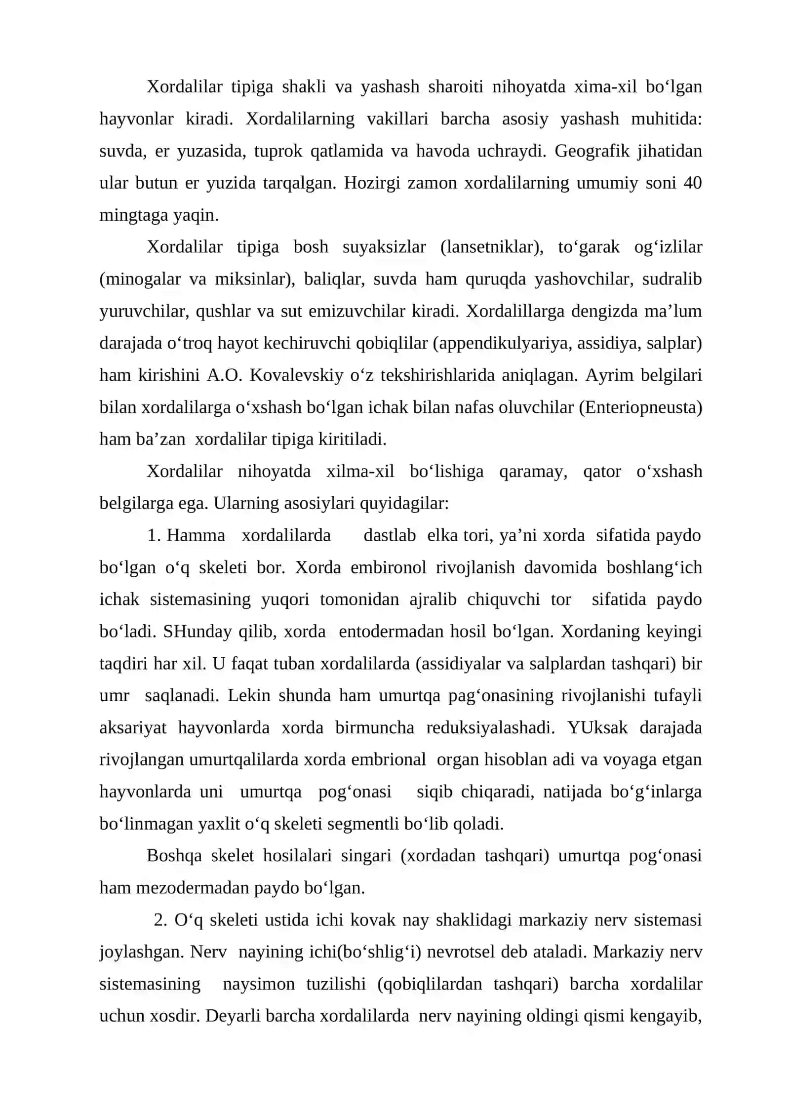 Zoologiya fanidan kurs ishi 4