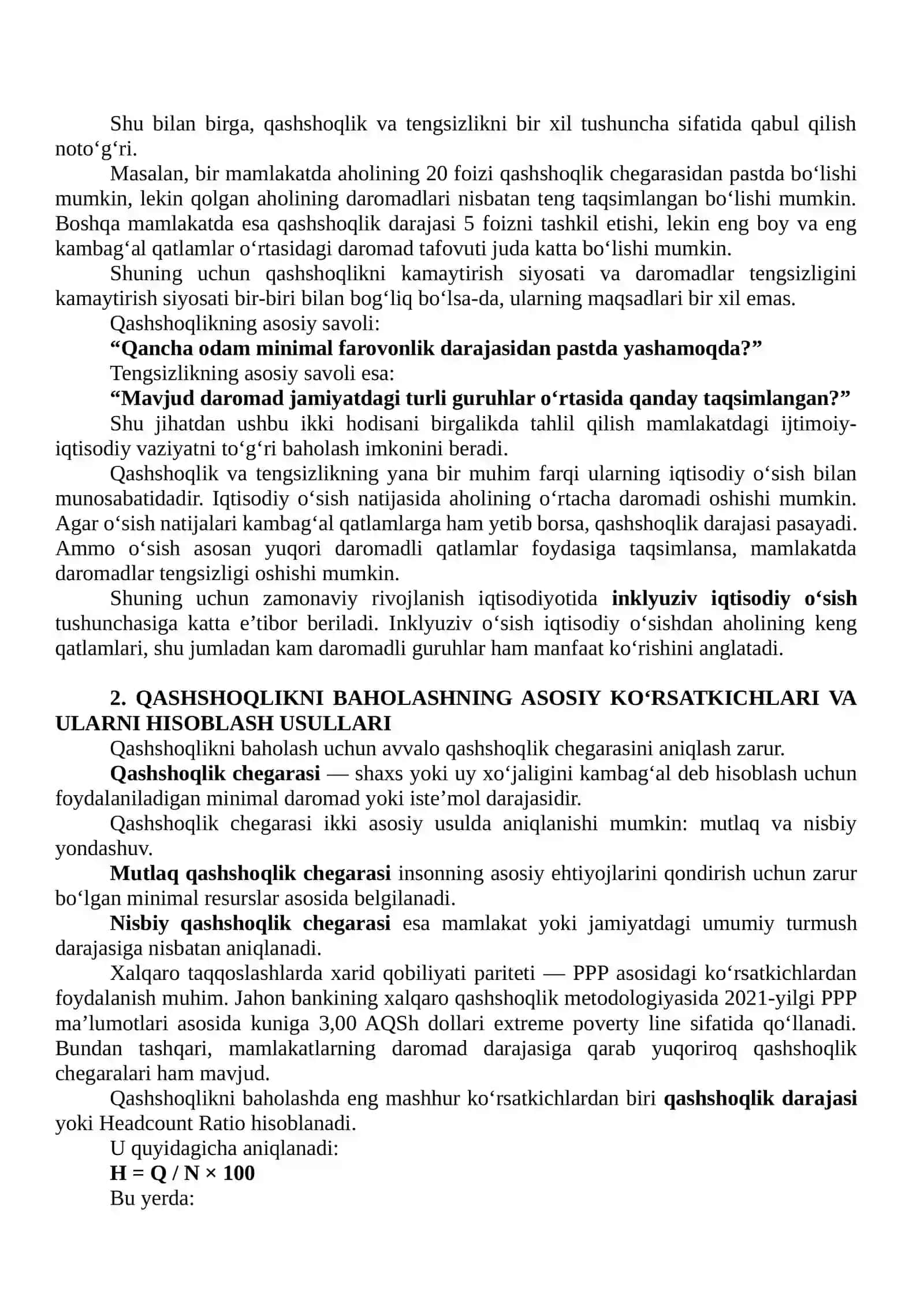 Qashshoqlik va daromadlar tengsizligi 4