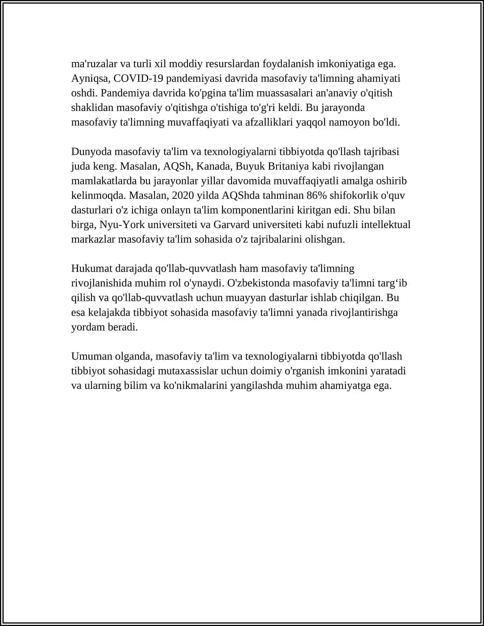TIBBIY FANLARNI O'QITISHDA MASOFAVIY TA' LIM TEXNOLOGIYASI 4
