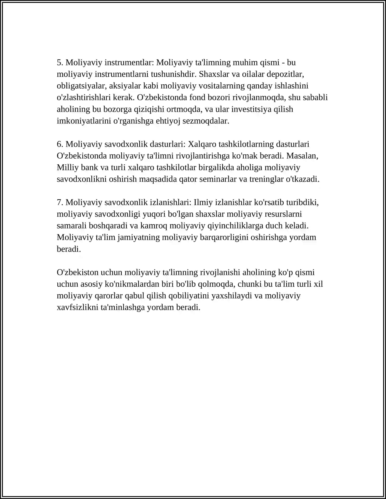 Moliyaviy Savodxonlik Tushunchasi 4