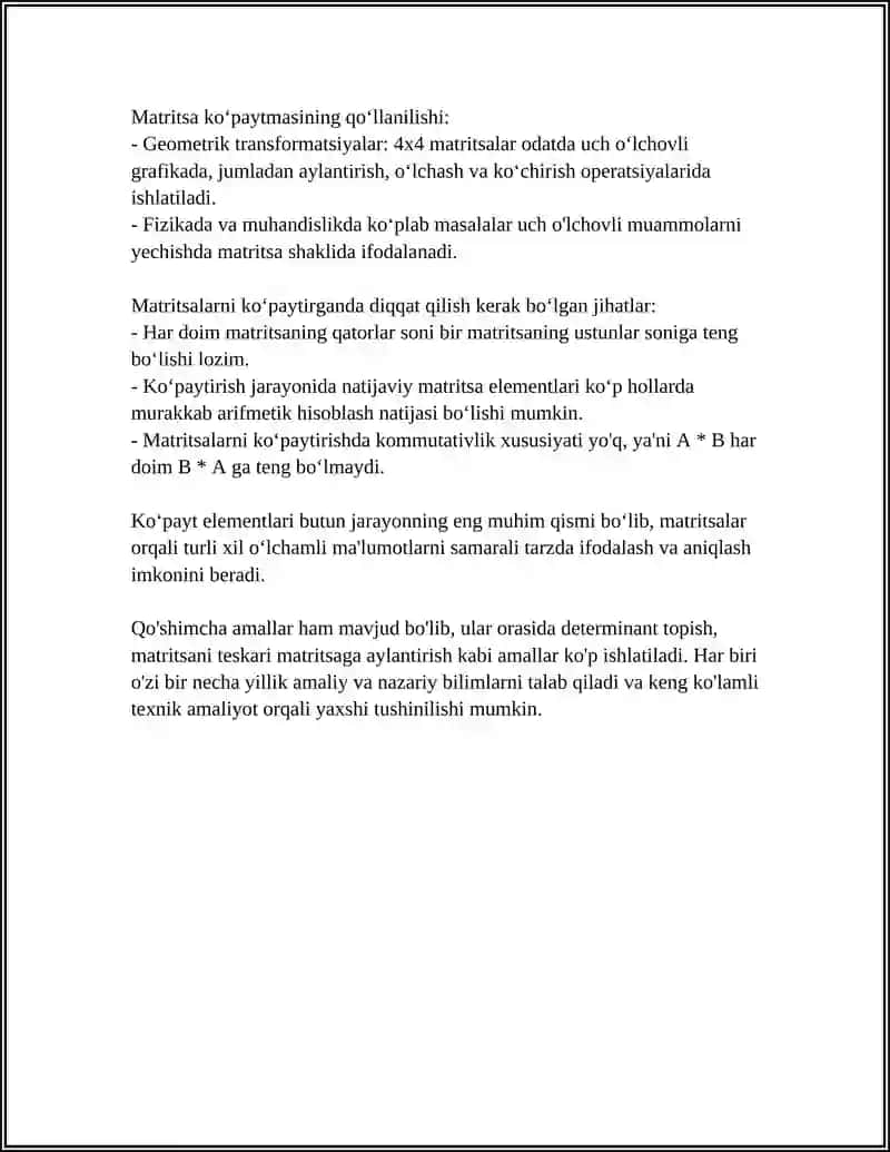 4*4 KOʻPAYT ELEMENTI 4