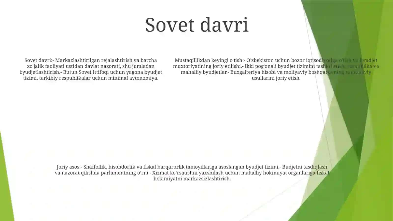 Oʻzbekiston Respublikasida Budjet Tizimini Rivojlanish Bosqichlari 4