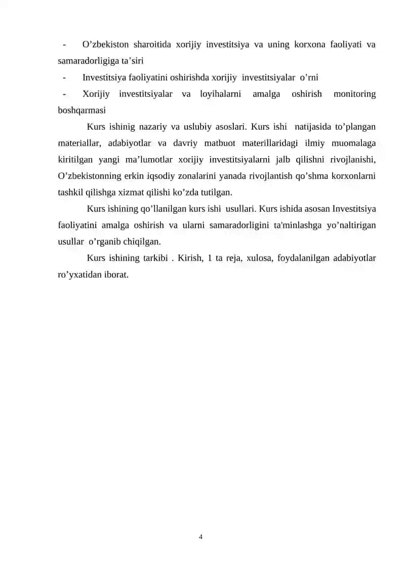 Xorijiy investitsiyalarni boshqarish masalalari 4