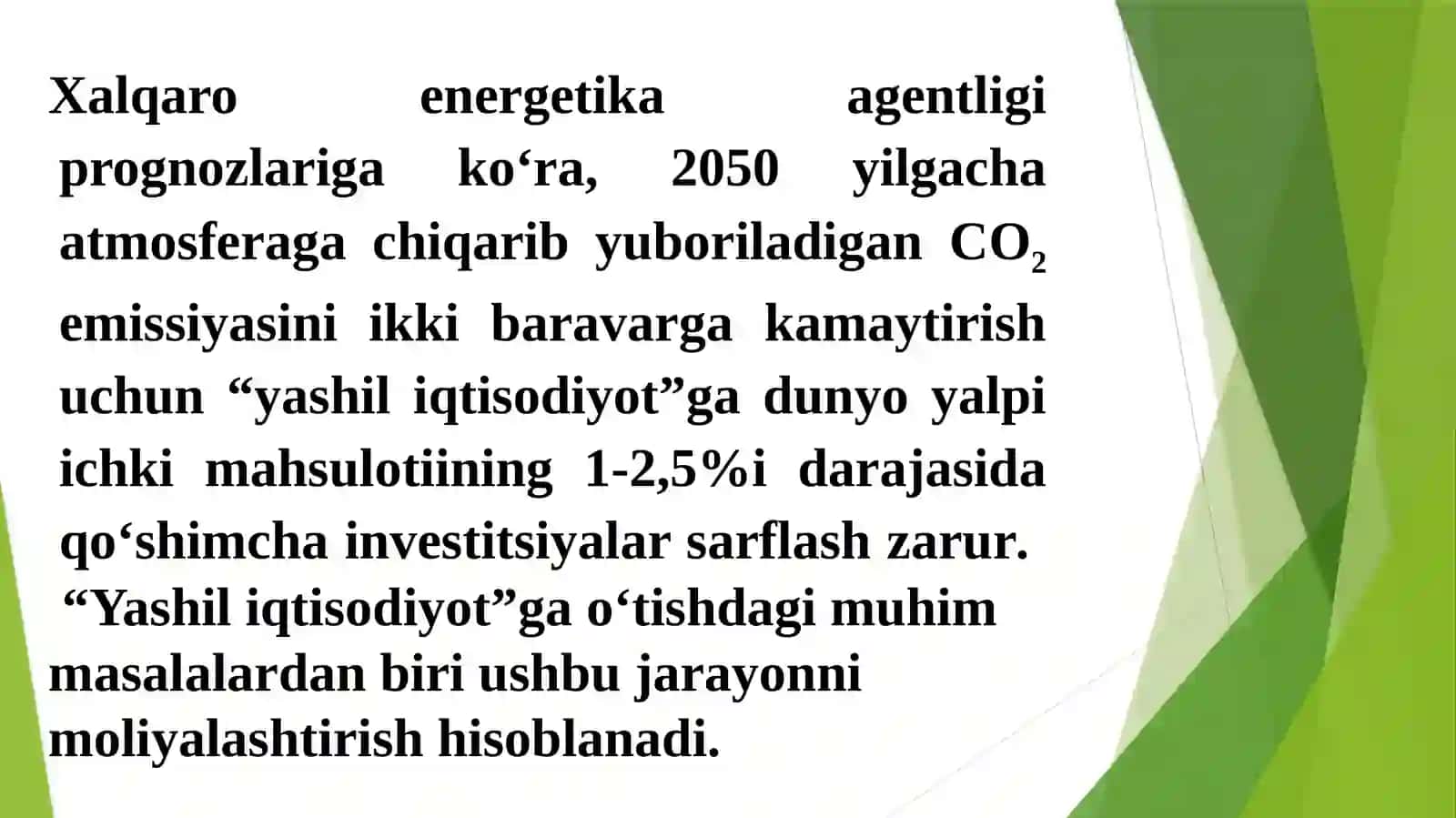 Yashil iqtisodiyotga o‘tish jarayonini moliyalash-tirish 4