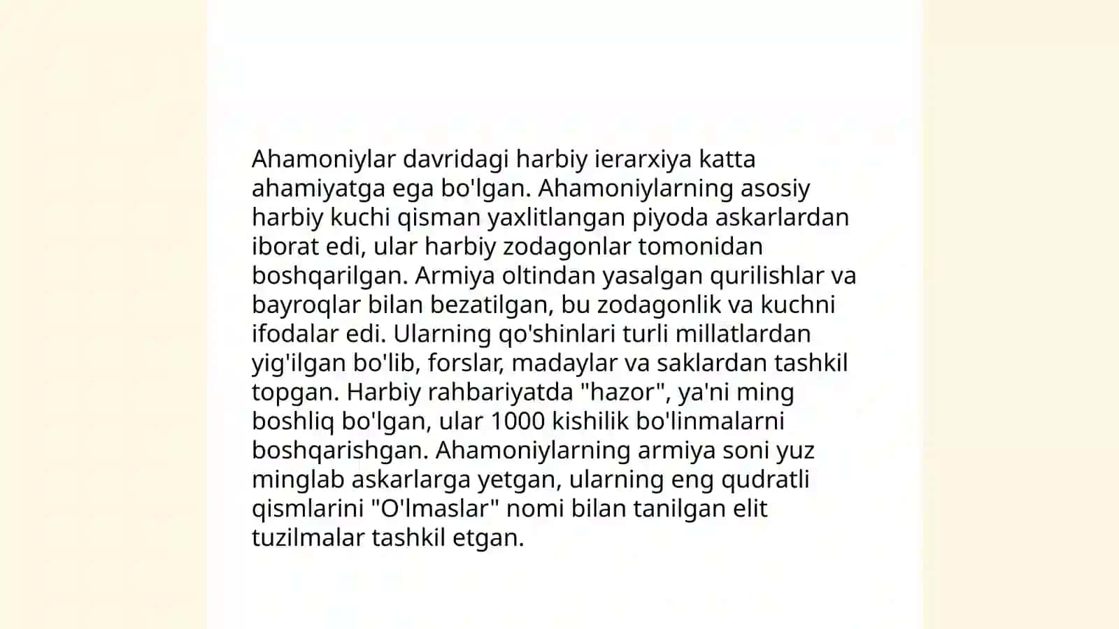 Ahamoniylar davlatida qoʻshin tuzilishi va harbiy ish 4