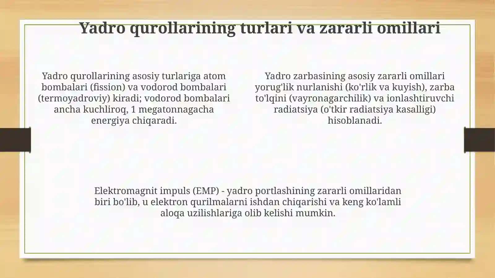 Yadro qurollari: Zararli omillar va turlari 4