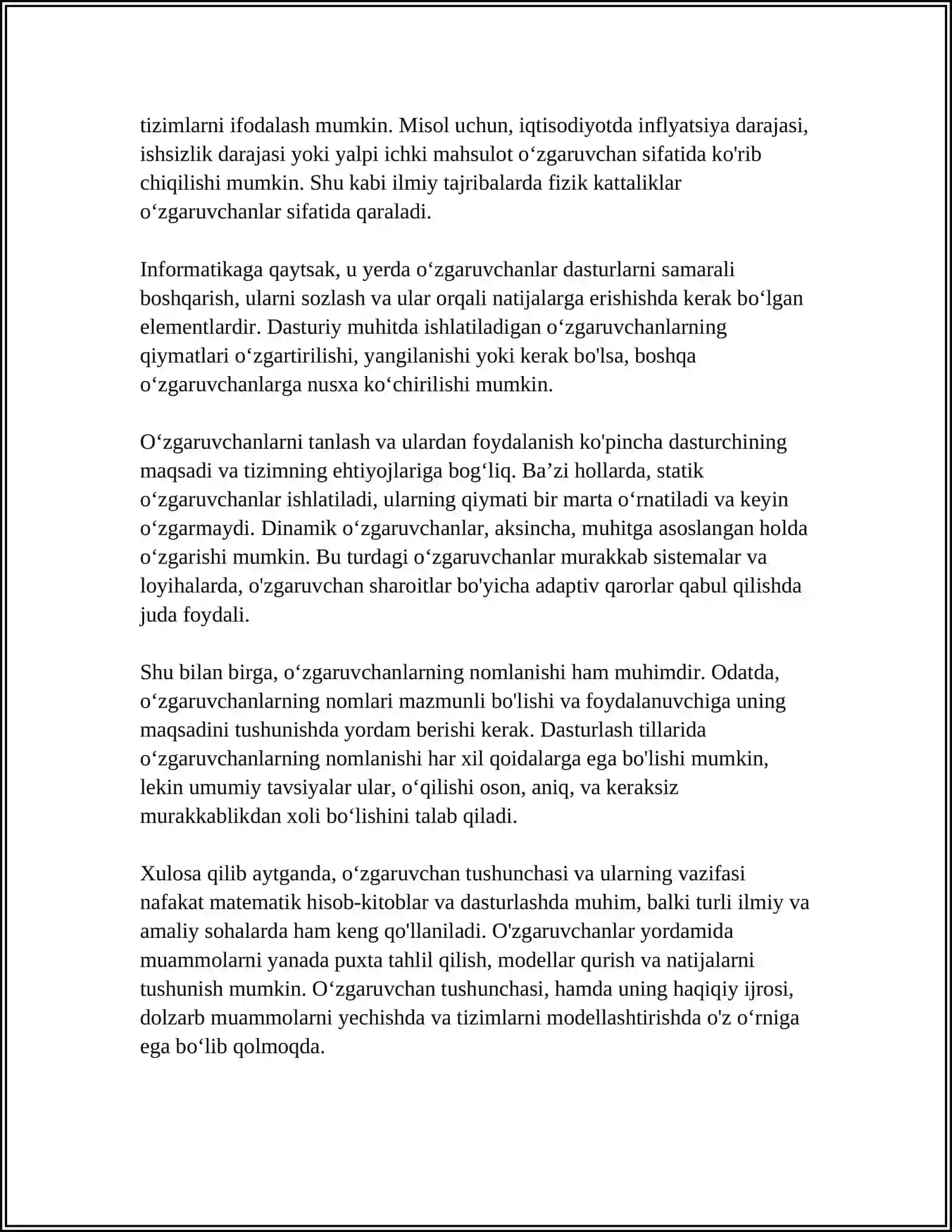 O'ZGARUVCHANLIK UNING XILLARI VA TIBBIYOTDAGI ORNI REFERAT 4