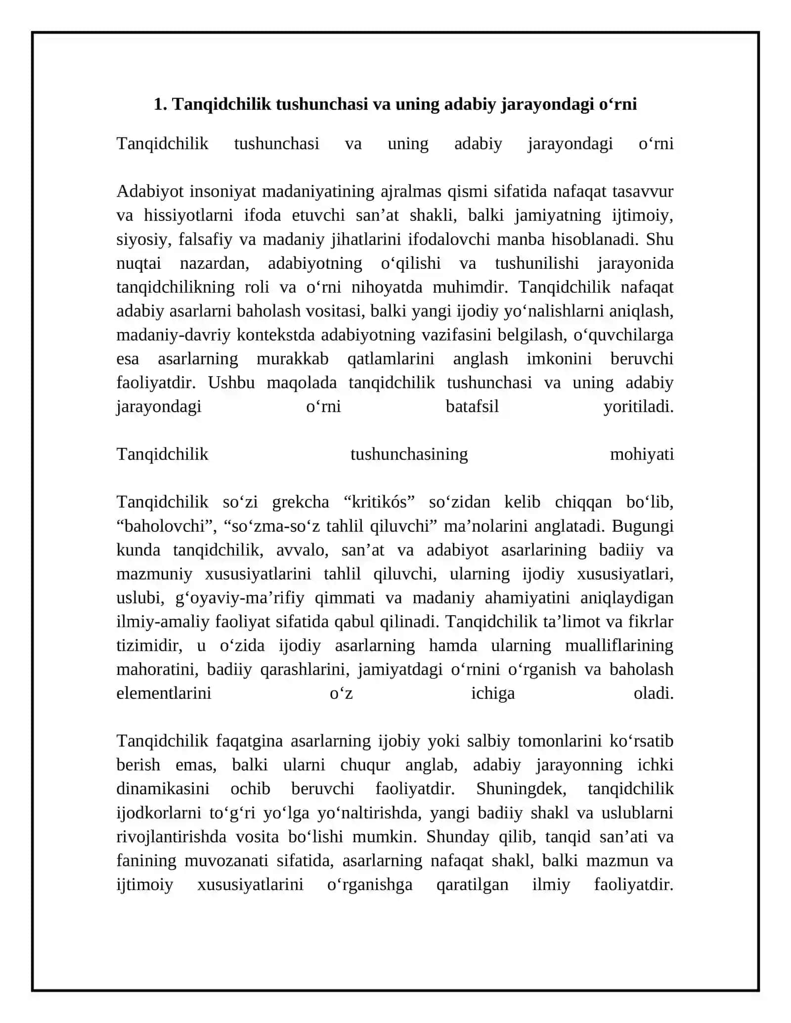 Adabiy jarayonda tanqidchilik taraqqiyoti 4