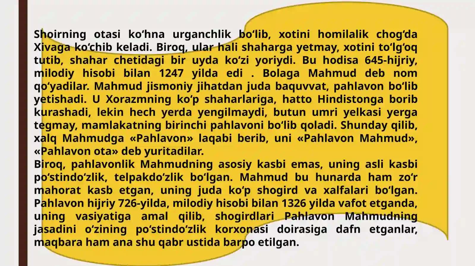 XIV ASRDA BADIIY TARJIMASHUNOSLIK QUTB XORAZMIY HAYOTI VA IJODI "HUSRAV VA SHIRIN" DOSTONI 4