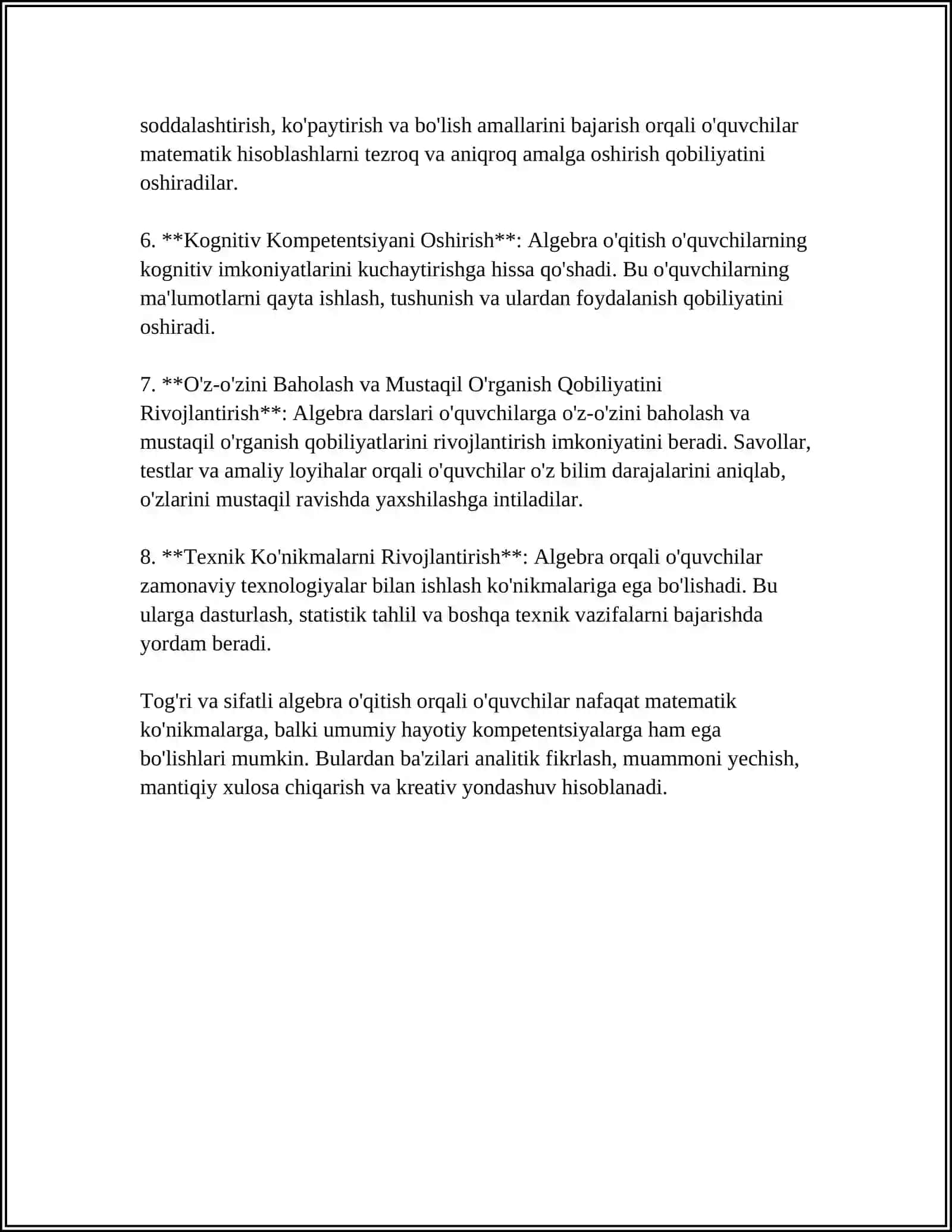 10 SINFLARDA ALGEBRA O'QITISHNING MAQSADI,VAZIFASI VA MAZMUNI 4