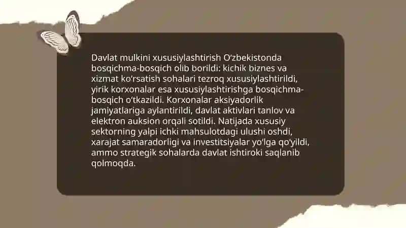 O'zbekistonning iqtisodiy islohotlari 4