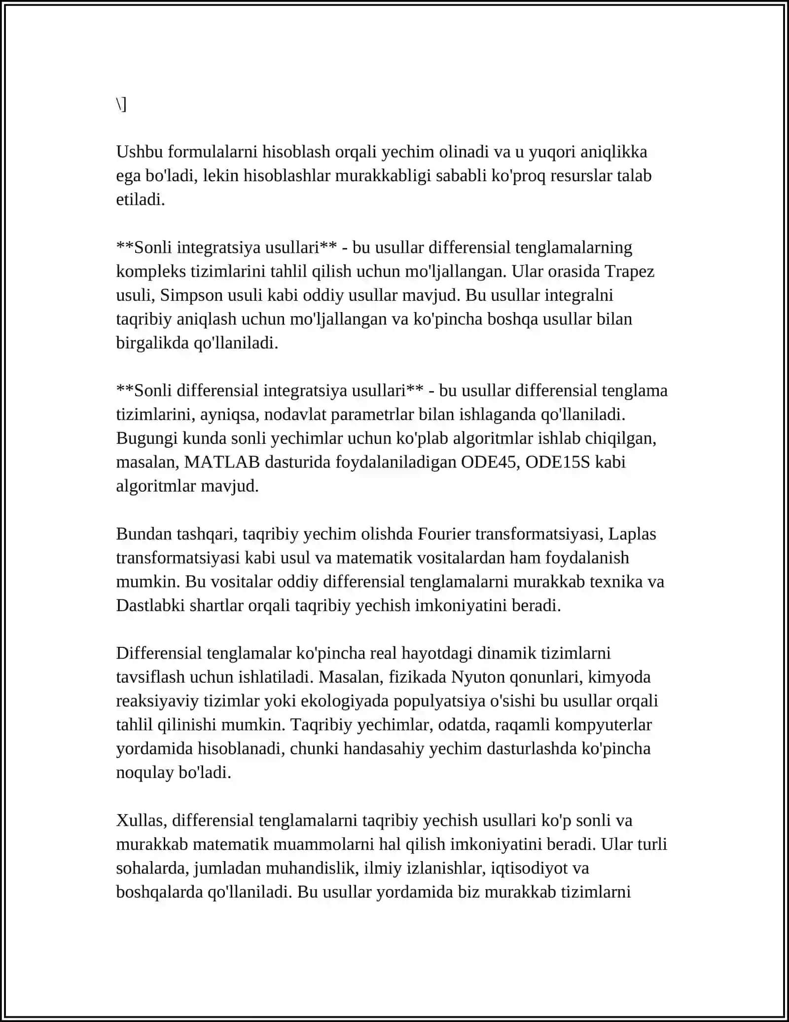 DIFFERENSIAL TENGLAMALARNI TAQRIBIY YECHISH USULLARI 4