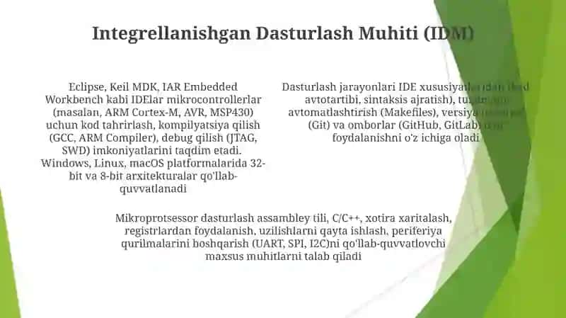 Mikroprotsessorlar uchun dasturlash muhitlari: Asosiy tushunchalar va vositalar 4