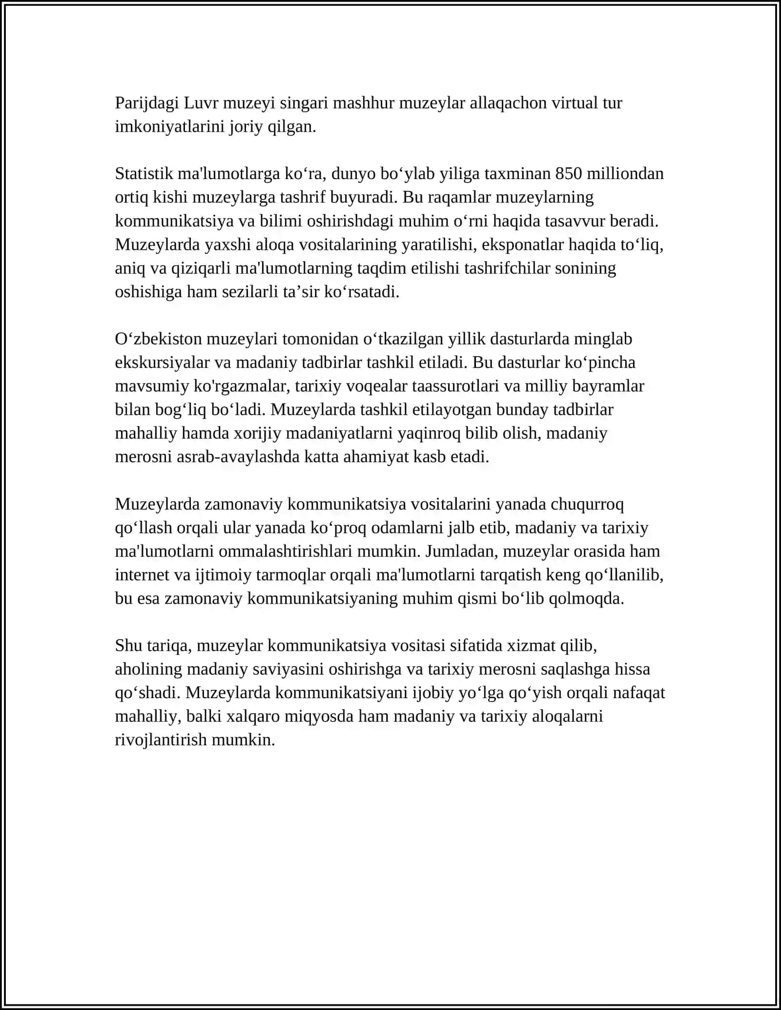 MUZEY KOMUNIKATSIYALARI BOYICHA REFARAT 4