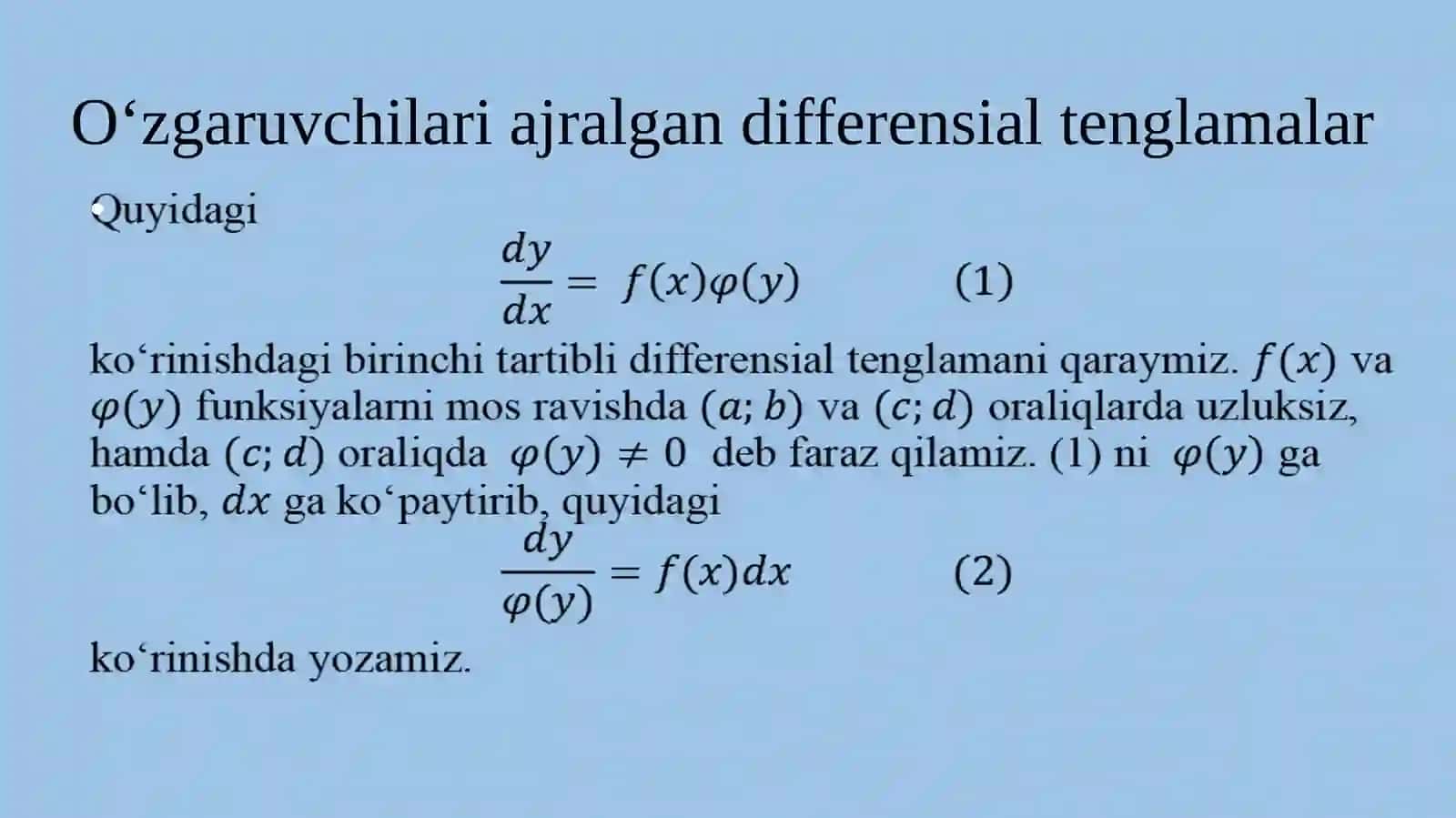 Bir jinsli differensial tenglamalar 4