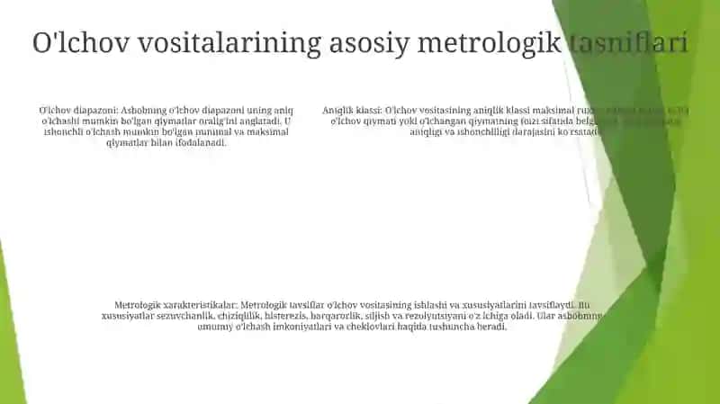 Olchash Asboblarini Aniqlik Klaslari Olcash Asboblarini Ososiy Metrolik Tasniflar 4