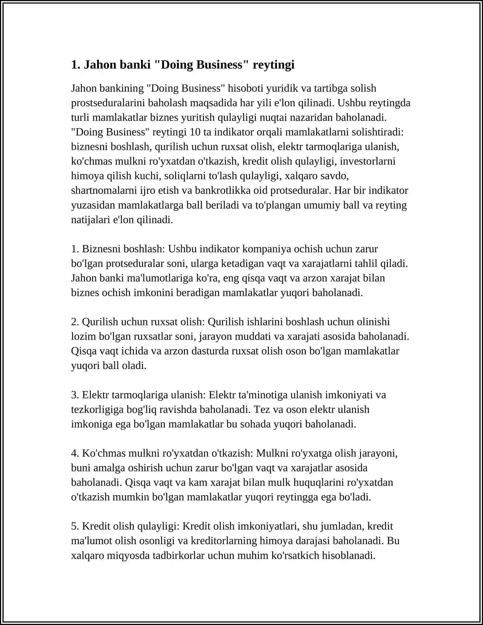 SIYOSIY-HUQUQIY SOHADAGI USTUVOR XALQARO REYTINGLAR VA ULARGA OZBEKISTONNING INTEGRATSIYALASHUV 4