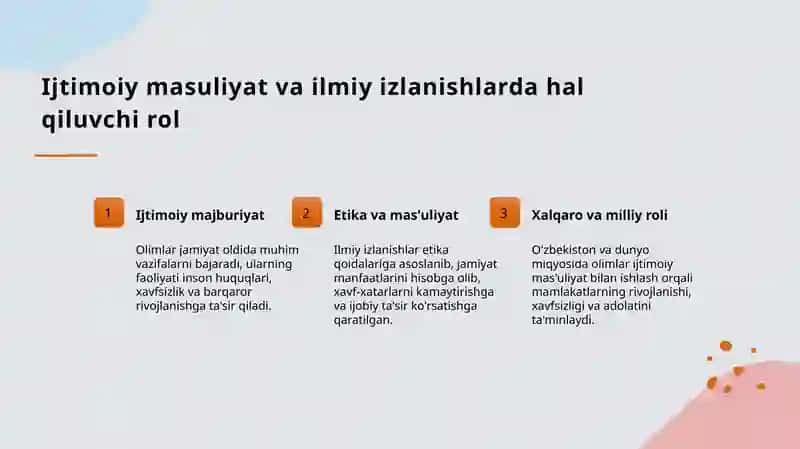 Ilmiy izlanishda olimning ijtimoiy mas'uliyati pptx 4