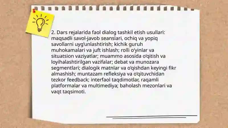 Jonli muloqotni tashkil etish 4