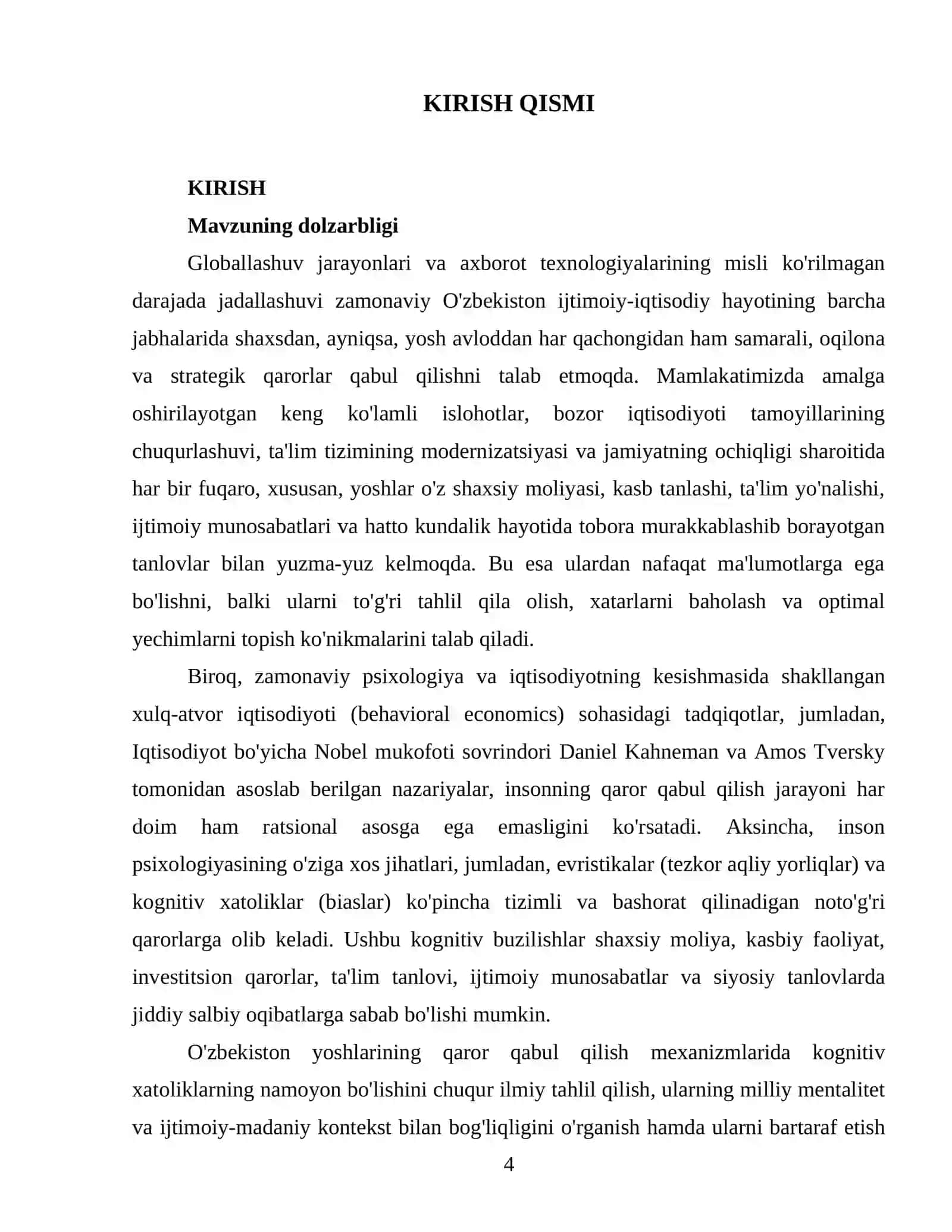Kognitiv xatoliklarning qaror qabul qilish jarayoniga ta'siri ( D.Kahneman nazariyasi asosida psixologik tahlil) 4