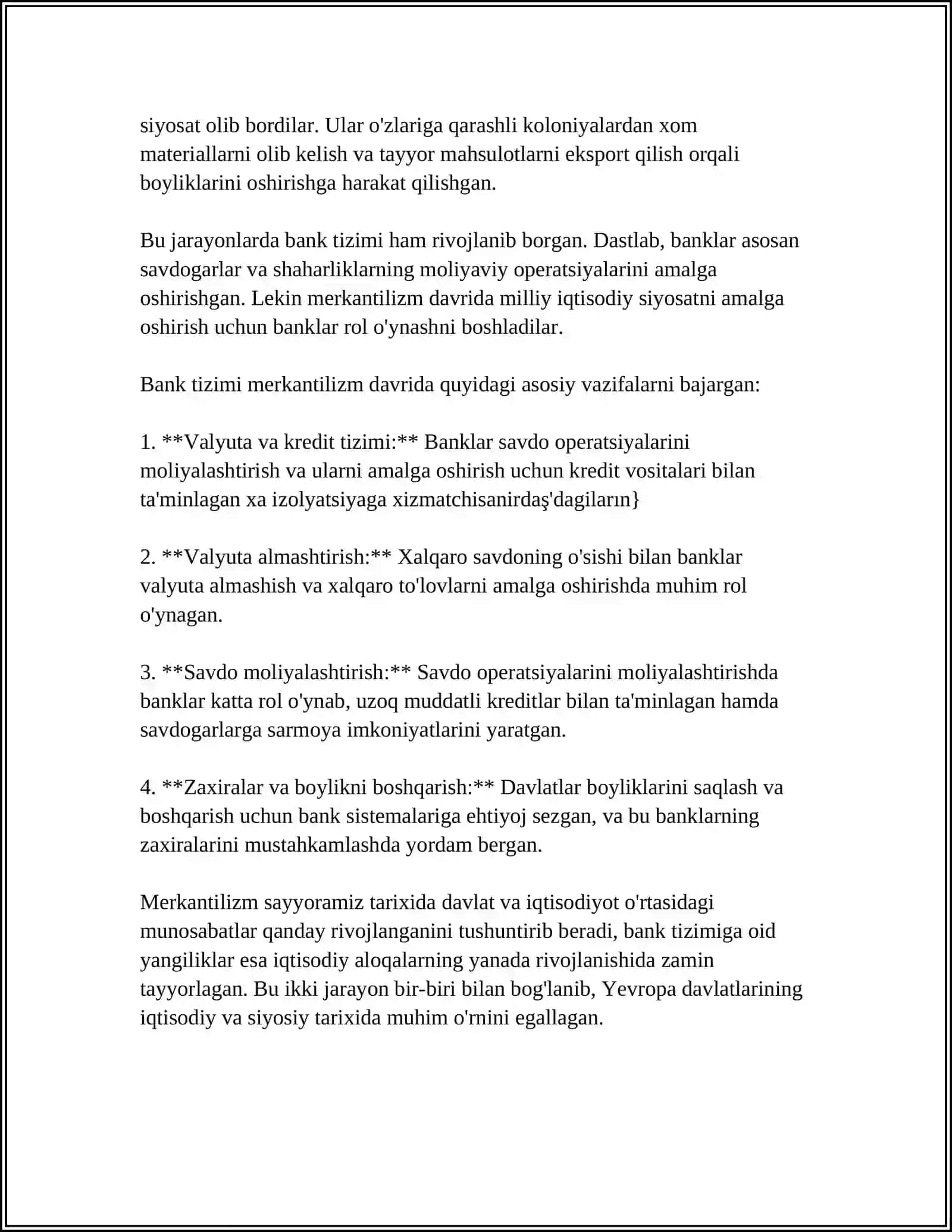 MERKANTILIZIMNING BANK TIZIMINING RIVOJLANISHIGA TASIRI 4