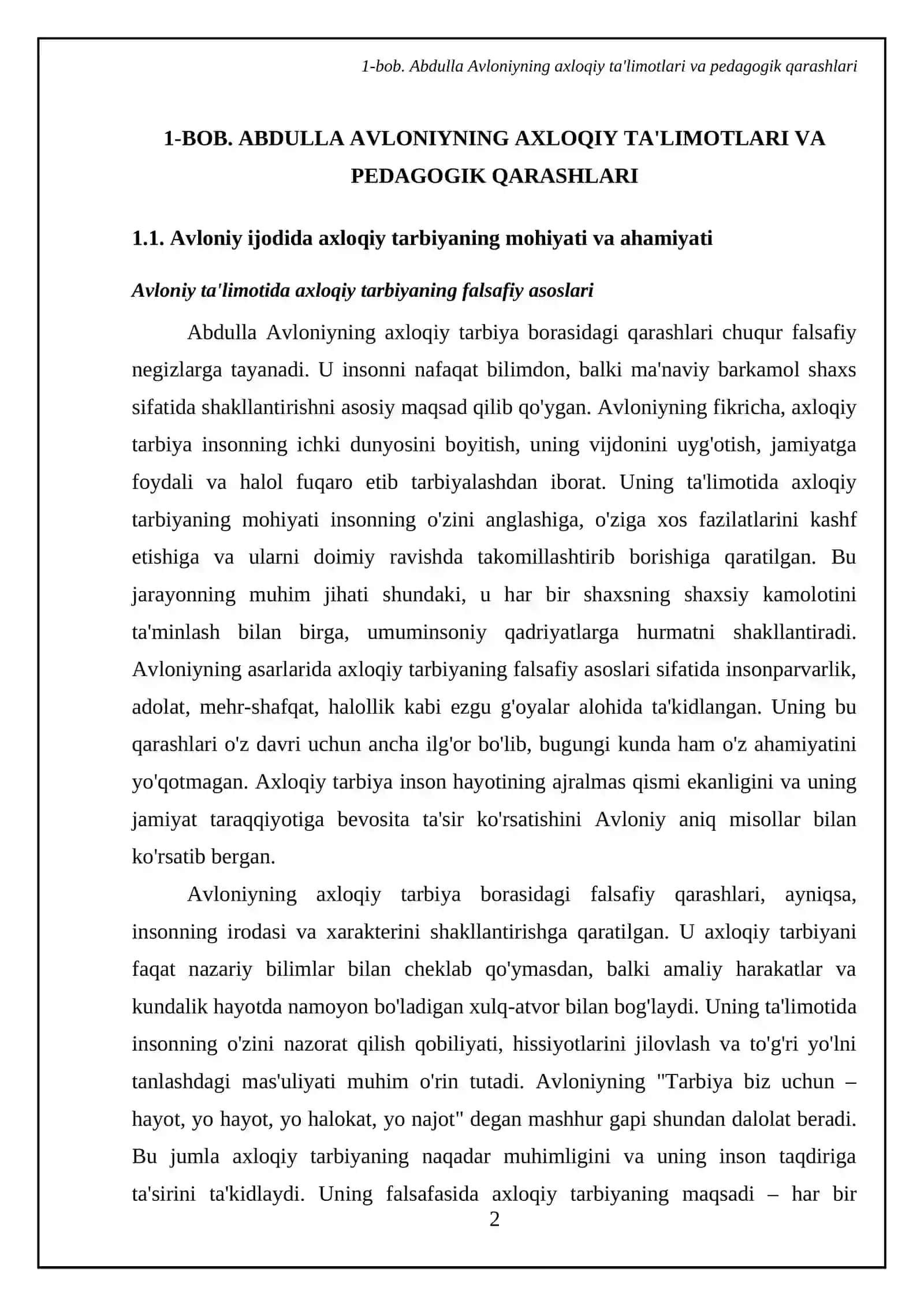 Axloqiy tarbiya jarayonida Abdulla Avloniy merosidan foydalanish mavzusida 4