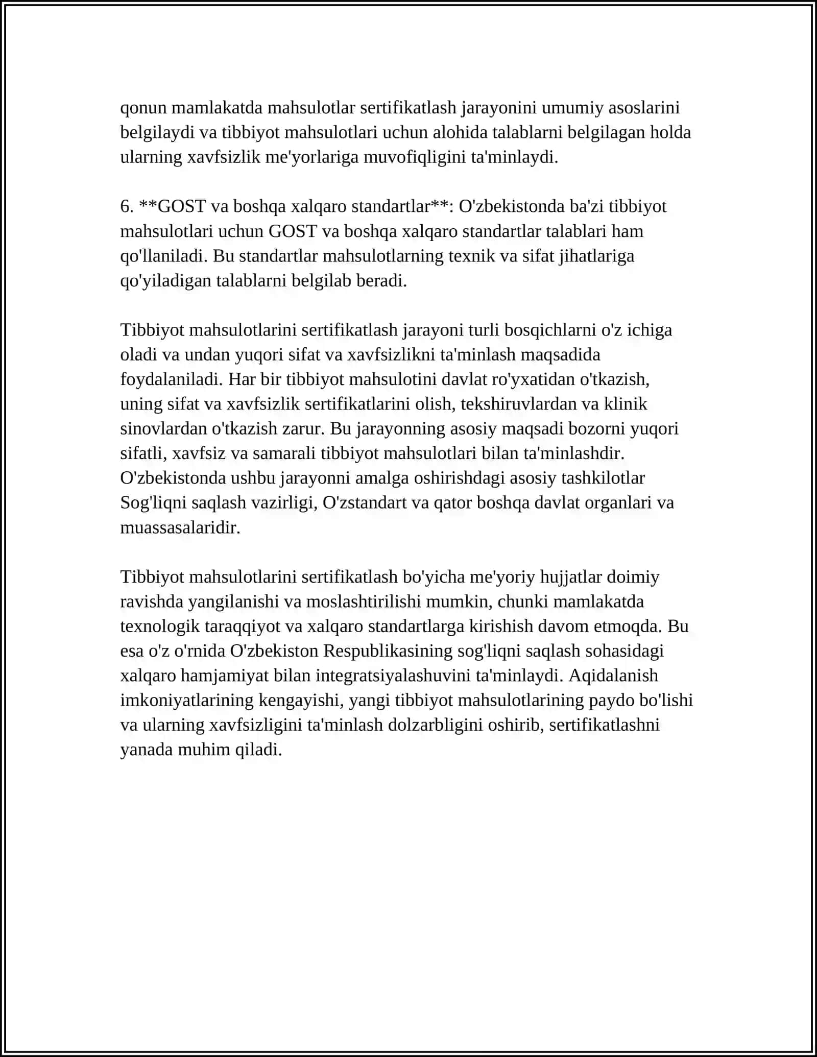 TIBBIYOT TAVARSHUNOSLIGIDA QOLANILADIGAN MEYORIY TEHNIK HUJATTLAR 4