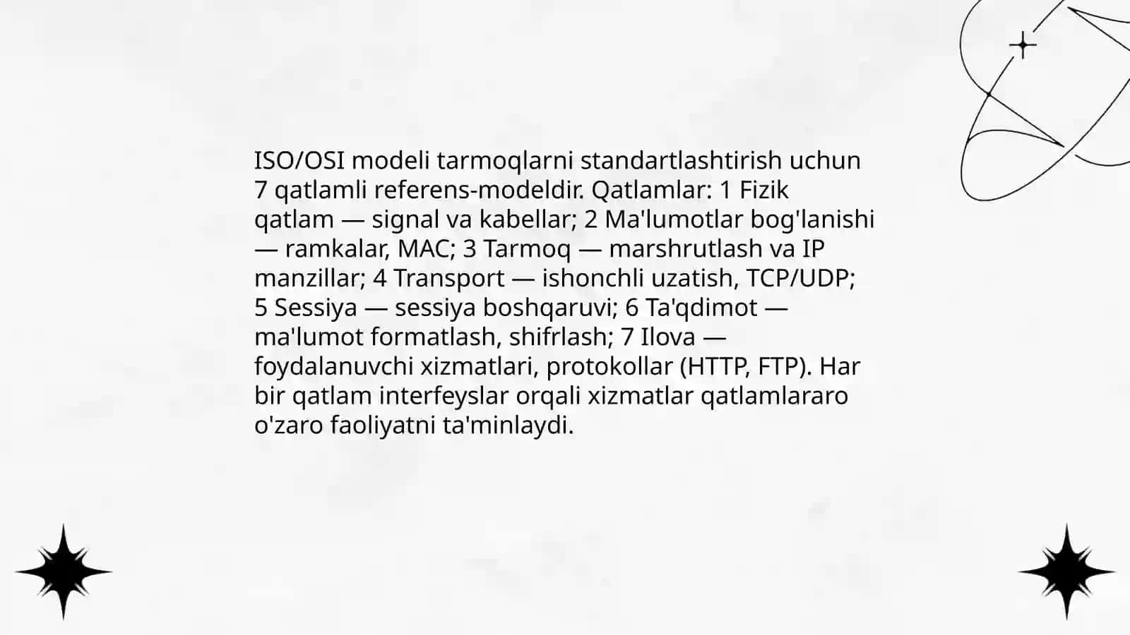 Tarmoqlarni standartlashtirish 4