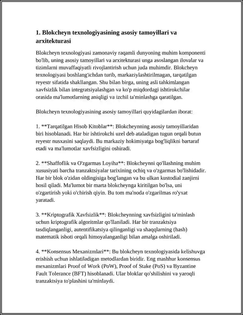 BLOKCHEYN TEXNOLOGIYASI VA UNDAN FOYDALANISH YO'LLARI 4