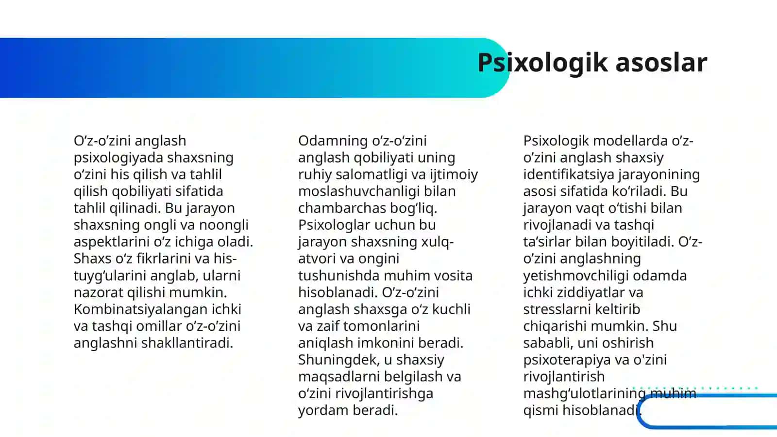 O’Z-O’ZINI ANGLASH OMILLARI 4