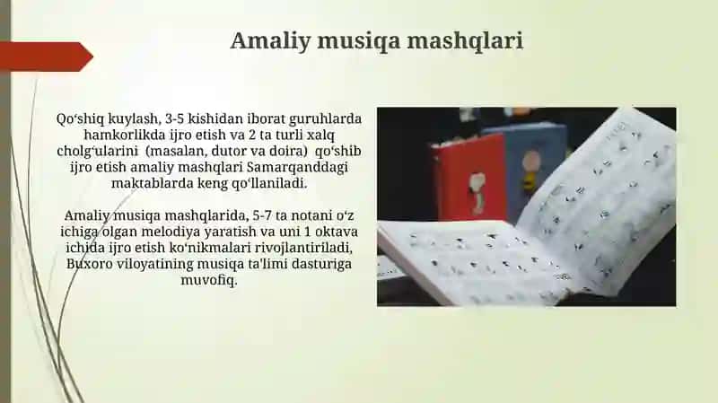 6-sinfda musiqa o'qitishning vazifalari va mazmuni 4