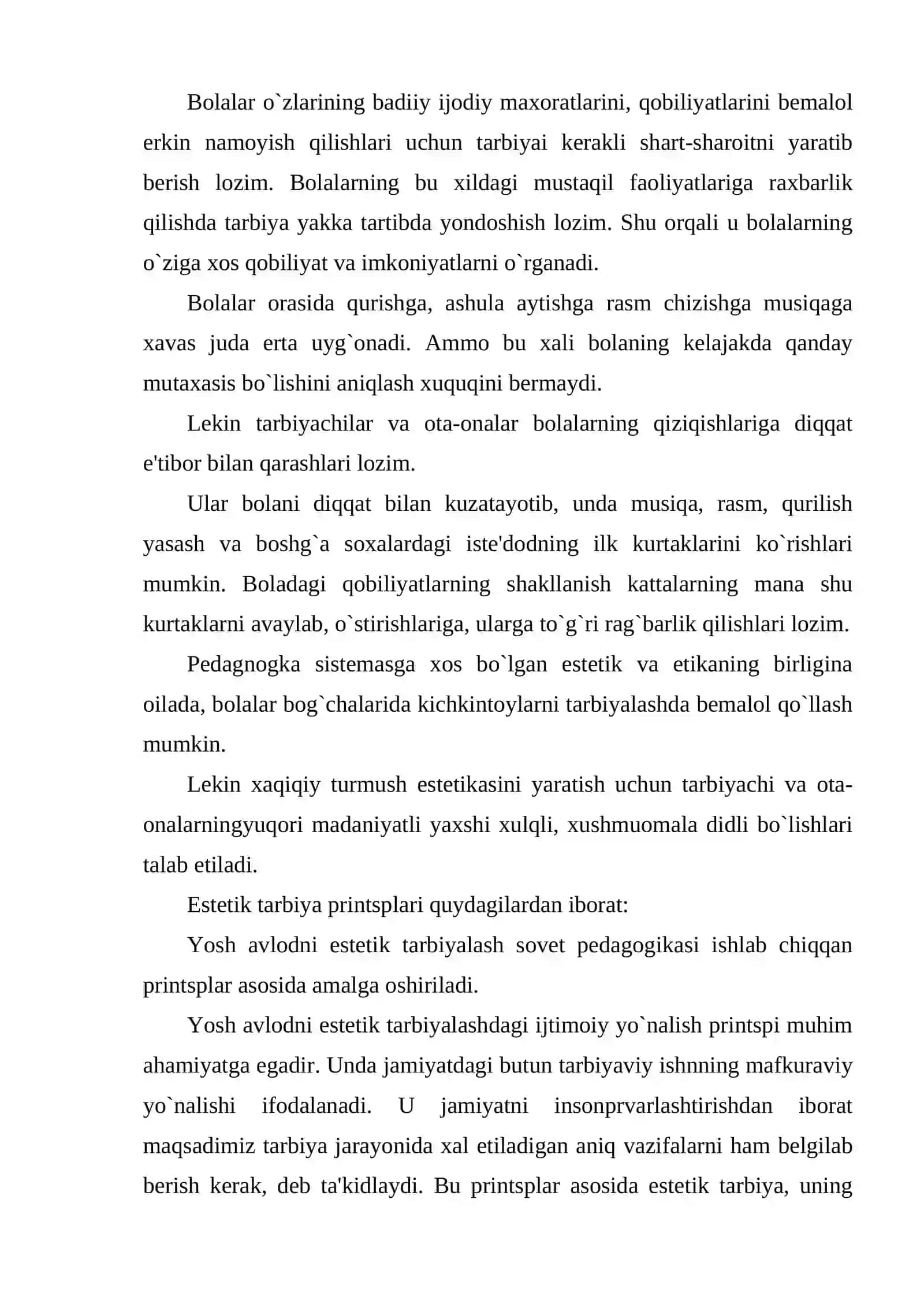 Estetik tarbiyaning vazifalari mazmuni va usullari 4