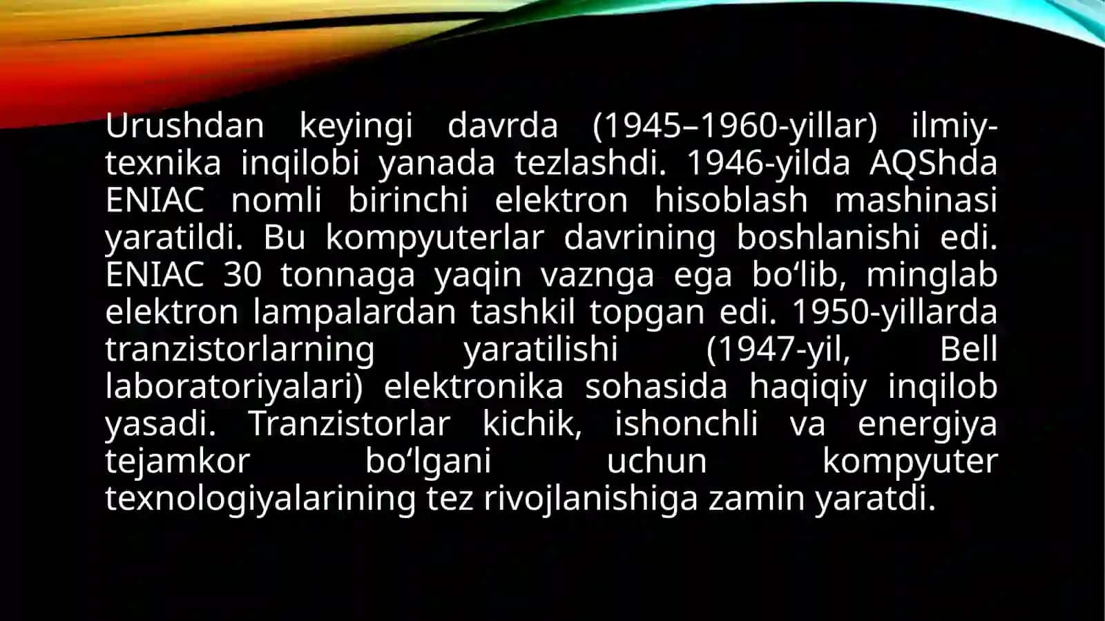XXasryarmidantohozirgikungachailmiy-texnikataraqqiyotivailmiy-texnikainqilobi 4