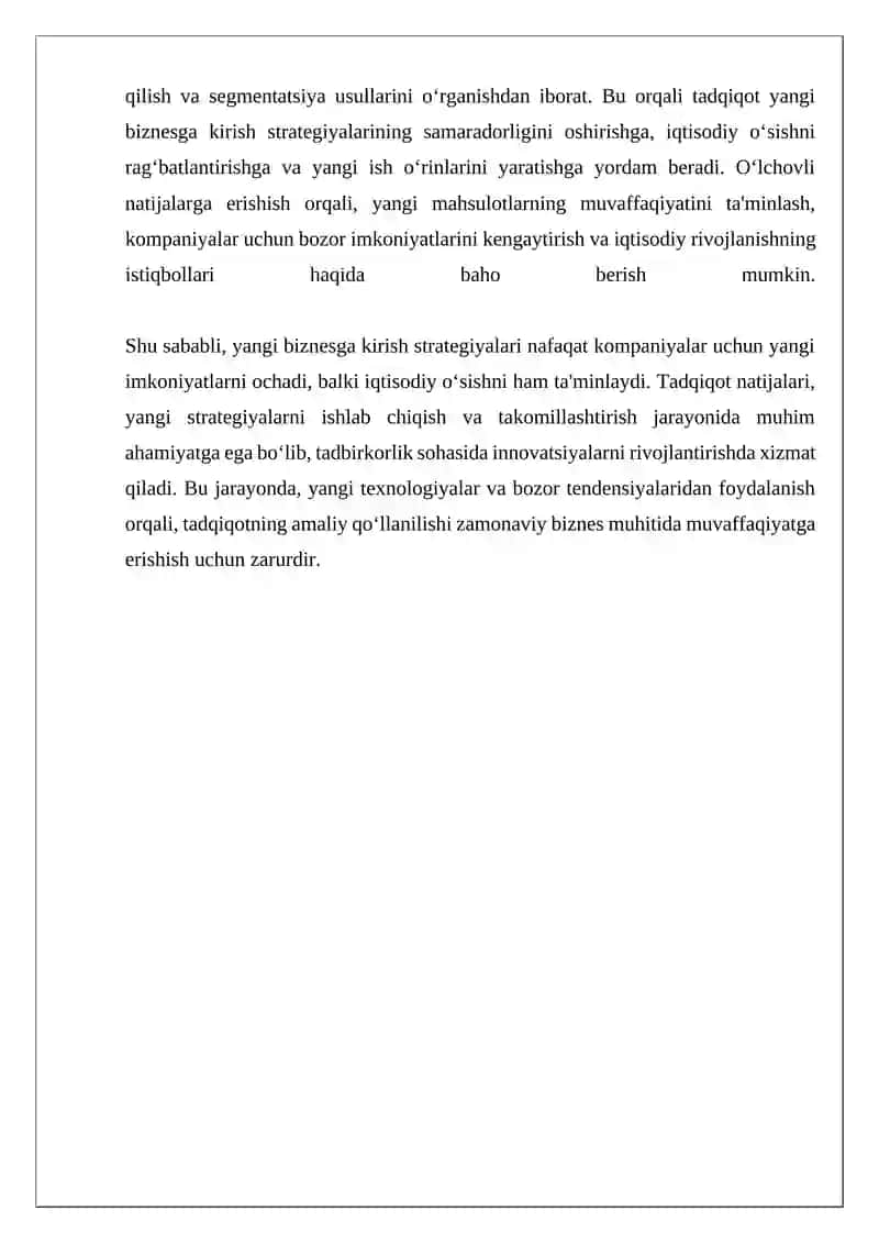 Yangi biznesga kirish strategiyalari 4