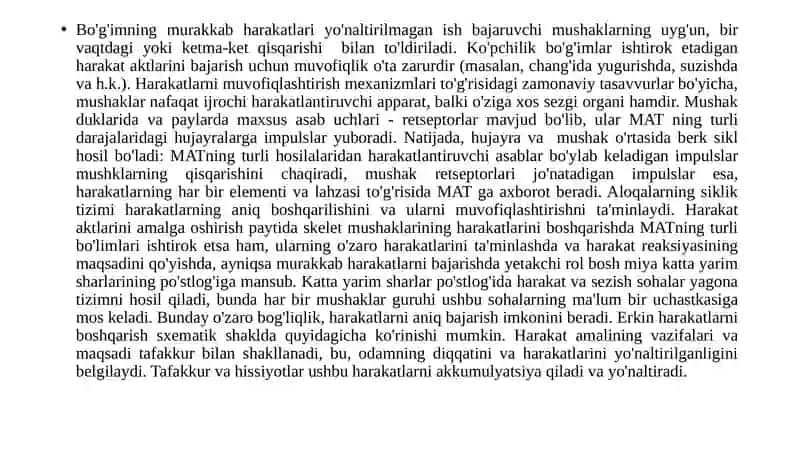 Lokomotor faollikni mashq qildirish 4