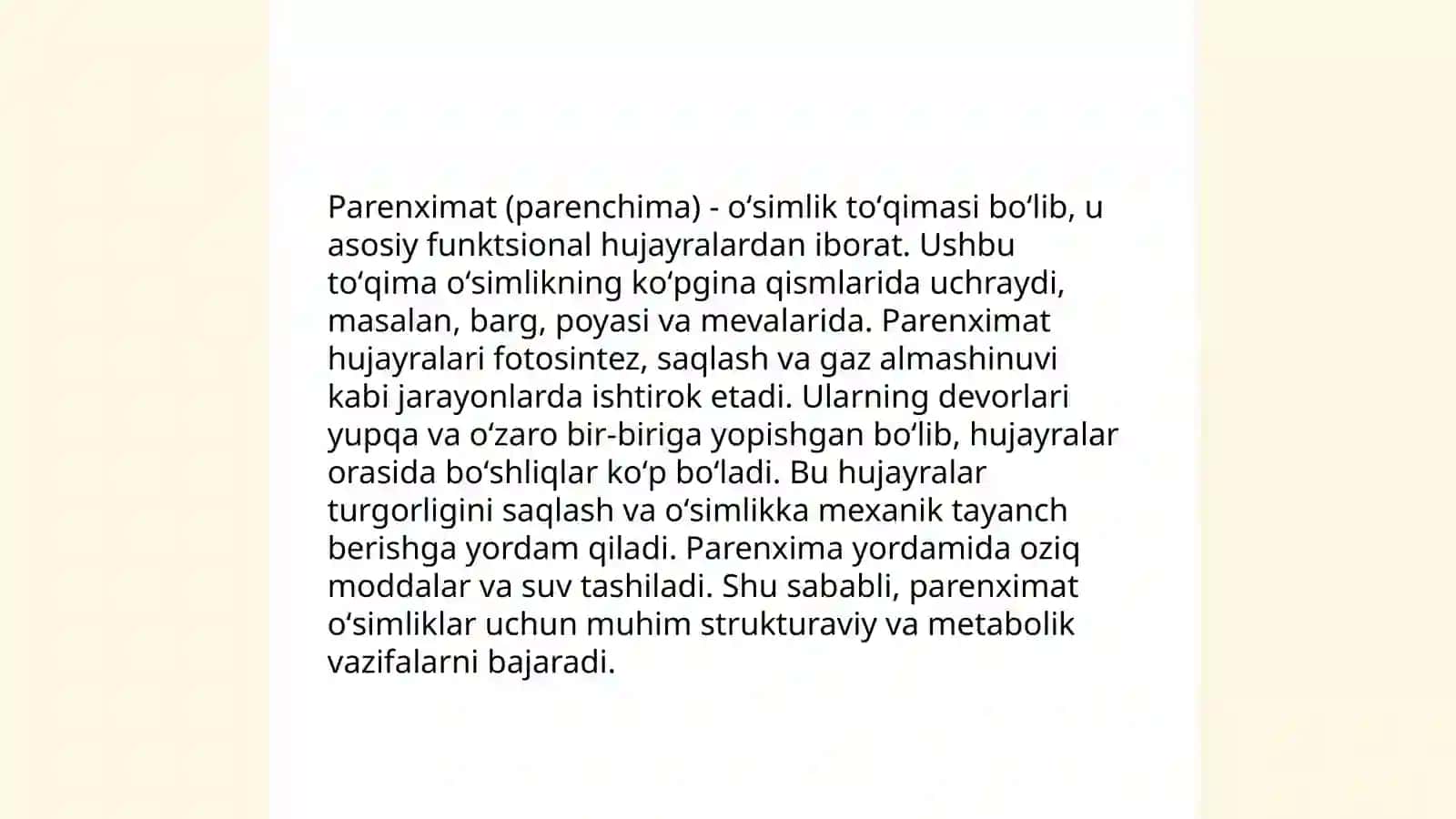 Ichki a'zolar haqida tushuncha parenximatov va naysimon a'zolar 4