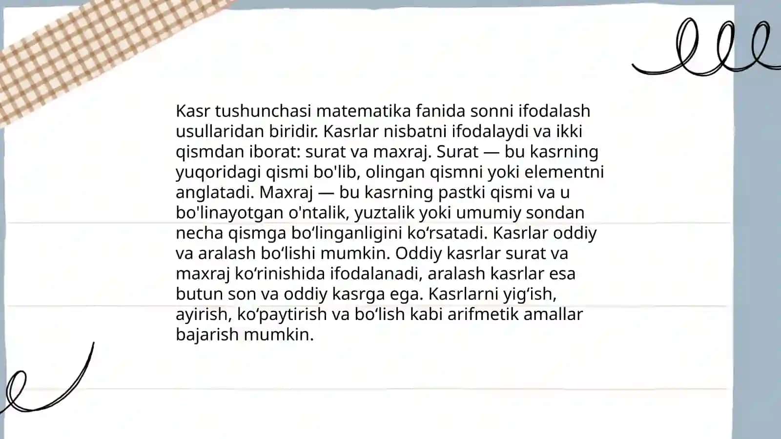 Manfiy son va kasr tushunchasi 4